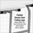 thumbnail image 3 of Padded Shower Seat with Legs, ADA Heavy Duty Shower Chair for Inside Shower 400lbs, 304 Stainless Steel | Shower Chair for Elderly and Disabled | Folding Shower Seat Wall Mounted, 16”x16”, 3 of 6