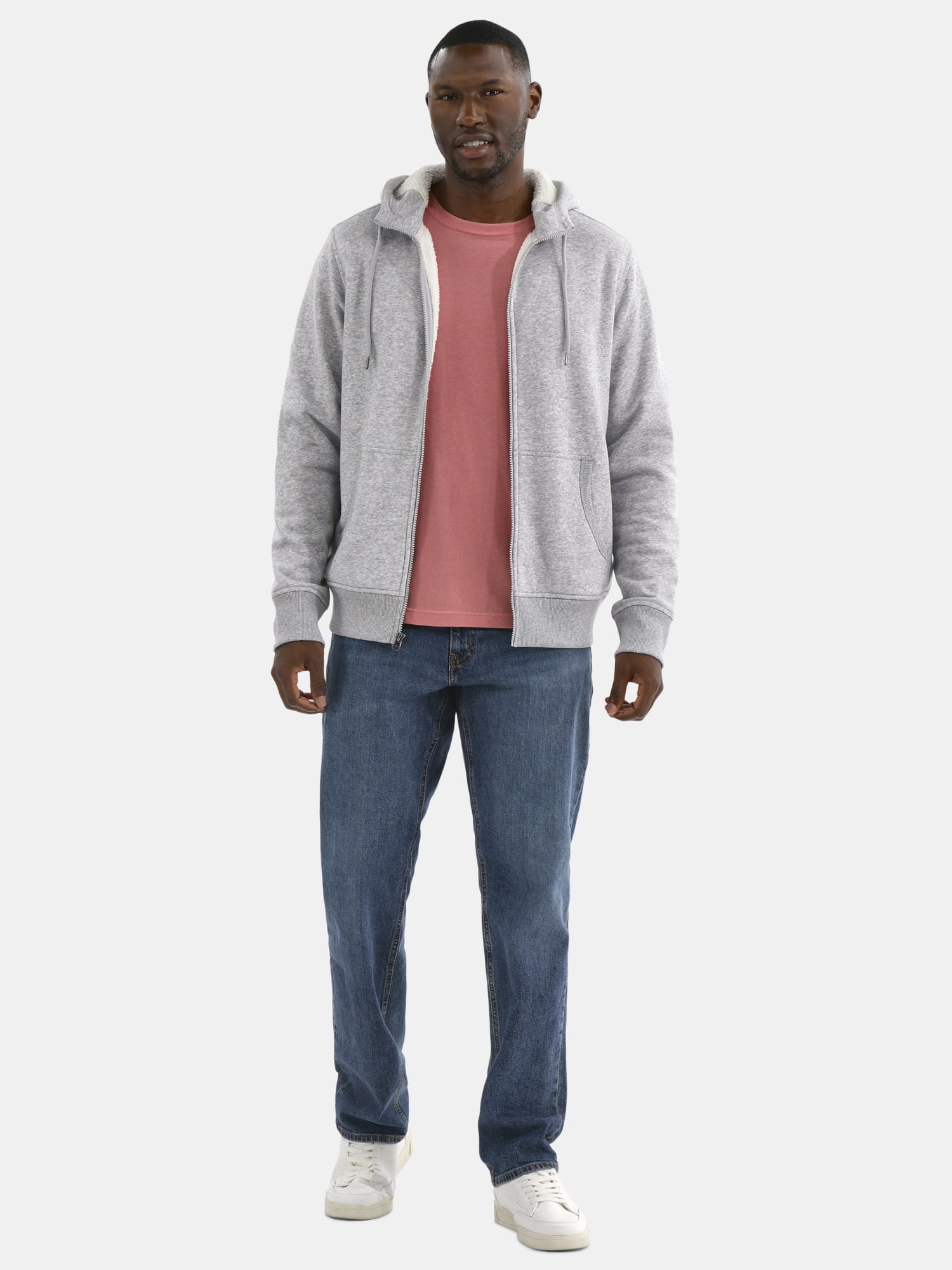 George Men's High Pile Fleece Hoodie Jacket, Sizes S-3XL