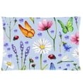 thumbnail image 1 of BSDHOME Wild Flowers And Insects Pattern Pillow Case 20x30 inches Two Sides Print, 1 of 1
