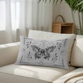 thumbnail image 3 of Grey Butterfly Standard Size Pillow Cover, Pillowcase Protectors with Zipper, Breathable Decorative Throw Pillow Case Cover, Vintage Boho Spring Floral Botancial Pillow Shams for Couch Sofa 20x26Inch, 3 of 8