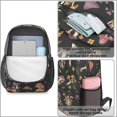 thumbnail image 4 of Mushroom and Flower Black Pattern 17" School Backpacks for Teens,Waterproof Oxford Fabric,S-Shape Padded Straps for School,Travel,Hiking,Camping, 4 of 6
