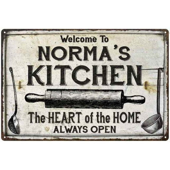 NORMA'S Kitchen Farmhouse Sign 8 x 12 High Gloss Metal 208120033097