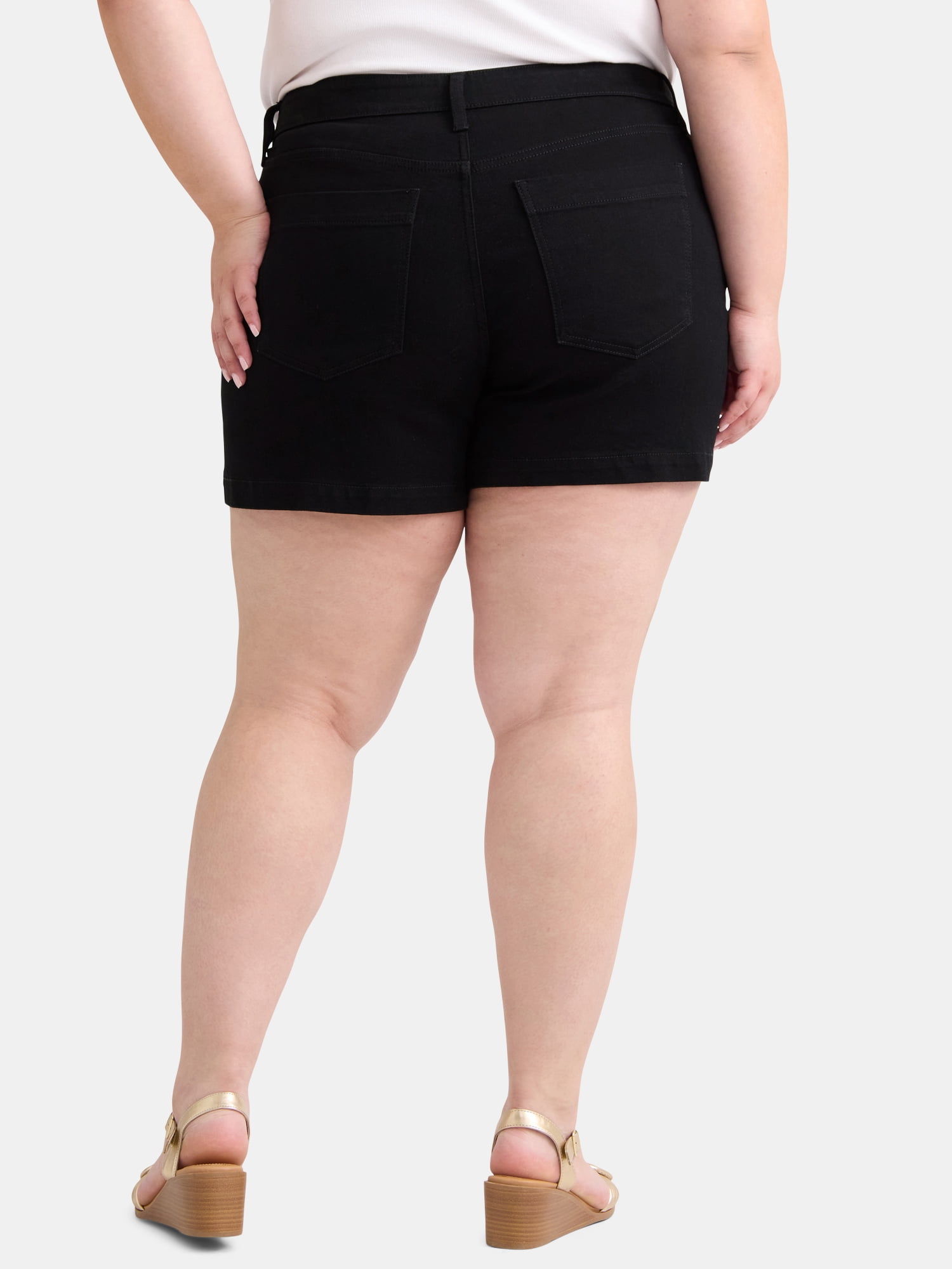 Terra & Sky Women's Plus Size Denim A-line Short, 5" Inseam, Sizes 16W-24W