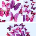 thumbnail image 3 of 48 pieces Butterfly Wall Decorations, 3D butterfly stickers for party decorations with magnetspurple, 3 of 4