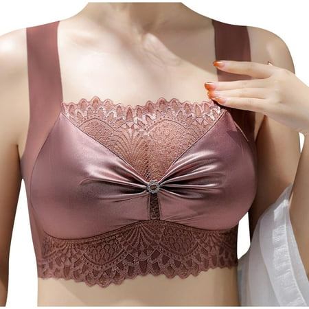 BYOIMUD Lace Bralette Bra Savings Gathering Chest Support Underwear T-shirt Bra Every Bra Wear Everywhere Comfort Gift for Women Fashion 2023 Plus Size Khaki XXXXL