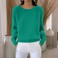 thumbnail image 4 of Lumtrix Womens Pullover Sweaters Crewneck Long Sleeve Hollow Out Crochet Tops Fall Winter Loose Clothing Green 2XL, 4 of 5