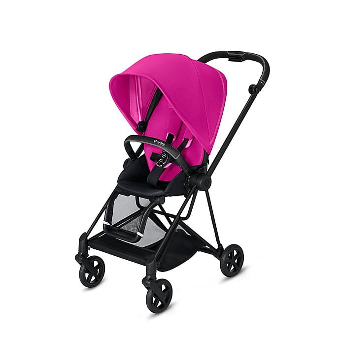 pink and black stroller travel system