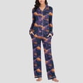thumbnail image 5 of Fengactive Womens Halloween Pajama Set Long Sleeve Button Down Top with Pockets and Matching Lounge Pants, 5 of 7