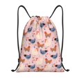 thumbnail image 1 of Xecao Funny Chicken Pattern Sports Drawstring Backpack - String Swim Gym Bag with Wet Proof Pocket for Women&Men-Small, 1 of 6