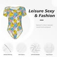 thumbnail image 4 of Kdxio Justaucorps à Manches Courtes Imprimé Canard Coloré pour Femmes Col Rond Modal Doux Confortable Ajusté Aguichant Top-TTG, 4 of 7