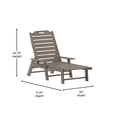 thumbnail image 4 of Flash Furniture Monterey Indoor/Outdoor Adirondack Set with 2 Loungers and Side Table Brown 3, 4 of 14