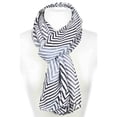 thumbnail image 1 of Foulard Chevron Fine Mode pour Femmes - Noir et Blanc, 1 of 1
