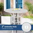 thumbnail image 5 of SOCIALCOMFY Outdoor Cast Aluminum Bar Table, 38.5" Patio Bar Height Table with 2" Umbrella Hole, All Weather High Top Bistro Round Dining Table for Outside Deck Porch Balcony Poolside, White, 5 of 7