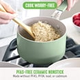 thumbnail image 3 of GreenLife Dream 2-Quart Ceramic Nonstick Saucepan with Lid, Silicone Stay Cool Handle, Sage Green, 3 of 7