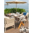 thumbnail image 4 of Outdoor Tablecloth with Umbrella Hole and Zipper, Grey Rabbits Rectangle Table Cloth 60x120 Inch Waterproof Tablecloth, Pine Cones Brown Plants Rustic Leaves Vintage Picnic Table Cover for Patio, 4 of 7