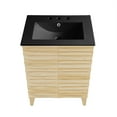 thumbnail image 6 of Cascade 24 in. Natural Oak Bathroom Vanity With Black, 3-Hole Ceramic Sink Top, 6 of 8