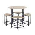 thumbnail image 1 of Ilios Innova | Juego de Comedor Industrial con Sillas Acoplables. Ahorra Espacio, Estilo Moderno y Mesa Redonda para 4 Personas, Base Metálica y Cubierta de MDF., 1 of 9