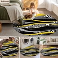 thumbnail image 5 of Round Rug 5Ft Washable Non-Slip, Yellow Black Stripes Circle Area Rugs for Living Room Bedroom, Modern Grey Ombre Abstract Striped Indoor Floor Mats Carpet Runner for Home Decor Aesthetic, 5 of 8
