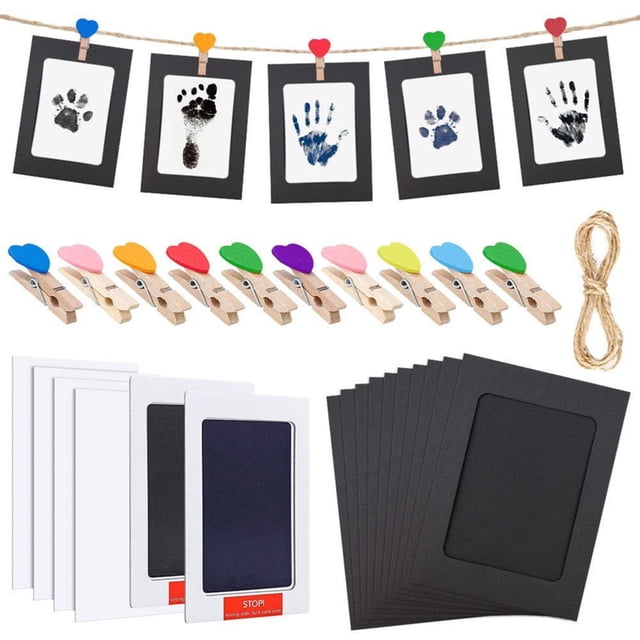 YAOMOBB Baby Footprint Ink Wash Free Baby Handprint Pad DIY Multi purpose Photo Frame for Photography Prop