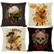 thumbnail image 2 of Funda de almohada de Halloween, decoración de calavera y calabaza, para el hogar, Navidad, vacaciones, sofá, coche, sala de estar, juego de fundas de cojín de parodia, 2 of 8