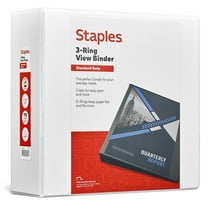 Staples Standard 4-Inch D 3-Ring View Binder White (26358) 976178