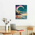 thumbnail image 3 of Shiartex  Canvas Wall Art,Pink Moon Beach Print Canvas Painting for Bedroom Living Room Kitchen Bathroom Corridor Dining Room Hotel Decor 16x20 in/12x16 in, 3 of 5