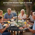 thumbnail image 2 of Round Outdoor Tablecloth with Umbrella Hole and Zipper, Black Christmas Tree Fitted Table Cover with Elastic Edge for 45-54 Inch, Watercolor Xmas Snowflake Waterproof Patio Tablecoths for Picnic, 2 of 9