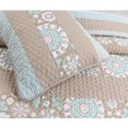 thumbnail image 1 of Comforter Set Queen Size  3-Piece Coverlet Set for Night Sleep  Bedding Quilt with Green Yellow Blue Plaid Striped Real Patchwork, 1 of 4