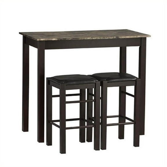 Riverbay Furniture 3 Piece Dining Set in Espresso