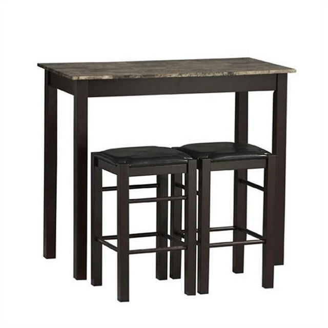 Riverbay Furniture 3 Piece Dining Set in Espresso
