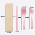 thumbnail image 6 of Kripyery 3Pcs Portable Tableware Set Eco-Friendly Chopsticks Spoon Fork Plastic Cutlery with Box for Students Office Workers, 6 of 8