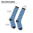 thumbnail image 2 of Naloa Blue Squares Thigh High Socks Extra Long Stretchy Sock Women Over Knee High Opaque Stocking Daily Wear, 2 of 6