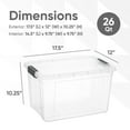 thumbnail image 4 of Superio Clear Storage Box with Lid, 26 Quart Plastic Container Bins for Organizing, Stackable Crates, BPA Free, Non Toxic, Odor Free, Organizers for Home, Office, School, and Dorm, 4 of 4