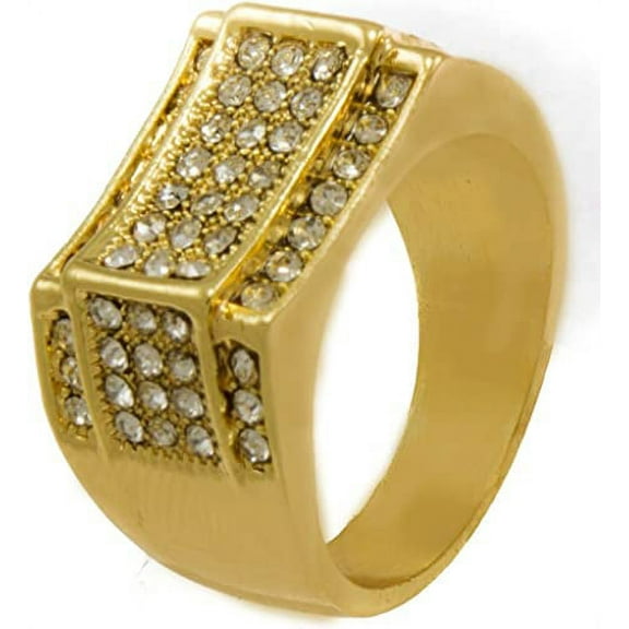 Men Gold Tone Micro-pave Horizontal Bling Iced Out Cz Hip Hop Style Ring (8)