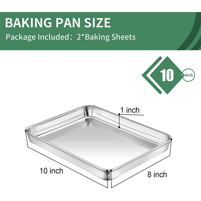 Stainless Steel Cookie Sheet Baking Pan Oven Tray Commercial Baking Sheet  (2 Pc)