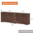 thumbnail image 2 of WAMPAT 12 Drawer Dresser for Bedroom,Extra Long Wooden Dresser with Wide Chest of Drawers,Modern Farmhouse Closet Storage Organizer with Pre-Assembled Drawer Glides for Living Room,Hallway,Dark Brown, 2 of 5