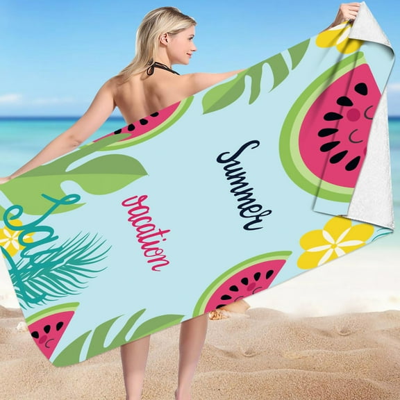 Tupukom Summer Oversized Microfiber Beach Towels 29.5"x59" Non-Slip Backing Anti-Sand Fast Drying Pool Towel for Yoga Poolside & Beach Lounging Cruise Vacation Essentials