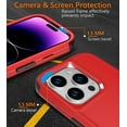 thumbnail image 3 of Diverbox for iPhone 14 Pro Case [Shockproof] [Dropproof] [Tempered Glass Screen + Camera Lens Protector],Heavy Duty Protection Phone Case Cover for Apple iPhone 14 (Red), 3 of 6