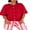 Red, variant on Rdhnmea Women's Knit Cardigan Half Sleeve Solid Color Button Up Knitwear