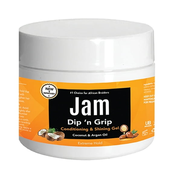 Jam Dip n Grip Argan and Coconut Oil Dandruff Relief Conditioning Gel Unisex for All Hair Types 8oz
