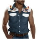 thumbnail image 2 of Camiseta sin mangas con cuello vuelto para hombre, estilo informal, a la moda, con estampado, cuello vuelto, sin mangas, bolsillos, deportiva, de poliéster, 2 of 5