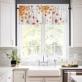 thumbnail image 2 of Fallen Maple Leaf Kitchen Valances for Windows 42x12 Inch Kitchen Curtains Valances Rod Pocket Vintage Red Fruit Wooden Grain Bathroom Window Valances for Window Treatment Decor, 2 of 6