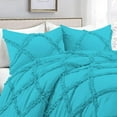 thumbnail image 4 of D.N.G. BEDDINGS 3 Piece Luxurious Diamond Ruffle Comforter Set Super Soft, All Season Pintuck 1000 TC 100% Egyptian Cotton Super Soft Twin/Twin XL Size Turquoise Blue Color, 4 of 9