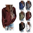 thumbnail image 3 of Sudaderas Con Cremallera Sudaderas Con Cremallera De Manga Larga Abrigo De Punto Acanalado Abrigo De Suéter Sudaderas Con Capucha De Manga Larga De Punto Acanalado Mujeres Sueltas ANGGREK Otros, 3 of 6