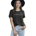 thumbnail image 3 of VILOVE Women Mama Shirts Mama Letter Printed T-Shirt Mama Graphic Tee Casual Short Sleeve Tops Tee, 3 of 9