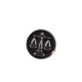 thumbnail image 1 of Broche con forma redonda de astrología del zodiaco Libra, esmaltado negro, color negro, 1 of 3