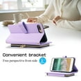 thumbnail image 5 of Allytechgroup for iPhone 7/8/SE 2020/SE 2022 Wallet Case, Premium PU Leather Magnetic Buckle Zipper Pocket Card Slots Flip Stand Protective Cover with Hand Strap & Shoulder Strap - Purple, 5 of 12