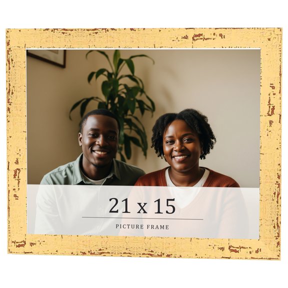 21x15 Frame Yellow Real Wood Picture Frame Width 1.25 inches | Interior Frame Depth 0.5 inches |