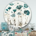 thumbnail image 3 of Designart « Fields of Turquoise Watercolor Flower I » Art Mural Rond en Métal Style Ferme, 3 of 3