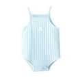 thumbnail image 4 of Infant Boys Girls Sleeveless Solid Romper Jumpsuit Newborn Summer Bodysuits Clothes, 4 of 4